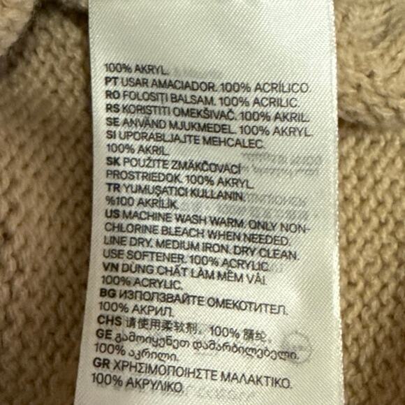 Divided by H&M Tan Nude Ribbed Knit Full Zip Cozy Cardigan Sweater Top Size M - Picture 4 of 4